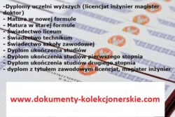 Kolekcjonerskie Dowody, prawo jazd, świadectwa, dyplomy, uprawnienia